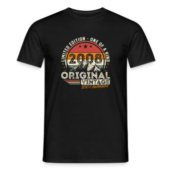 2008 Vintage Retro Birthday Gift - Men's T-Shirt - black - Front - AI Model Male 178 light (178cm)