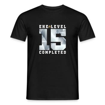 15. Hochzeitstag - Männer T-Shirt - Schwarz - Vorne - AI Model Male 178 light (178cm)