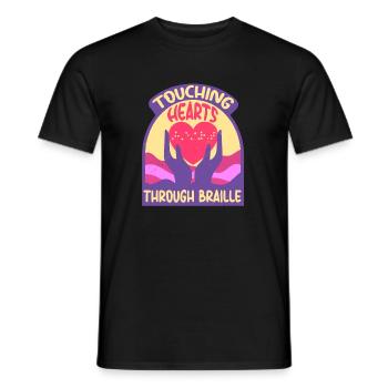 Braille Lehrer Blindenschrift Punktum - Männer T-Shirt - Schwarz - Vorne - AI Model Male 178 light (178cm)