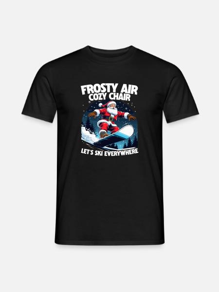 Ski Skifahrer Wintersport - Männer T-Shirt - Schwarz