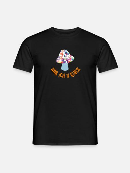 Lucky Guy Autumn Luck Mushroom Cool Sayings Blobs - Men's T-Shirt - black