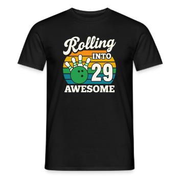 Bowling 29th Birthday Celebration Graphic - Men's T-Shirt - black - Front - AI Model Male 178 light (178cm)