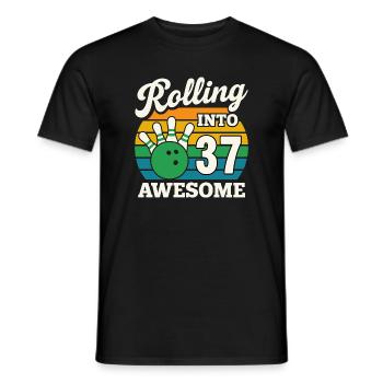 Bowling 37th Birthday Celebration Graphic - Men's T-Shirt - black - Front - AI Model Male 178 light (178cm)
