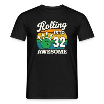 Retro Bowling 32. Geburtstag Design - Männer T-Shirt - Schwarz - Vorne - AI Model Male 178 light (178cm)