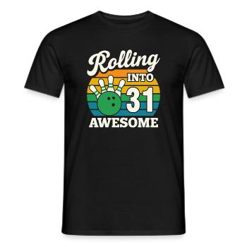 Retro Bowling 31e anniversaire Design - T-shirt homme - noir - Devant - AI Model Male 178 light (178cm)