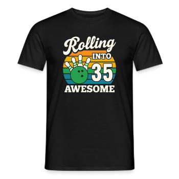 Retro Bowling 35. Geburtstag Design - Männer T-Shirt - Schwarz - Vorne - AI Model Male 178 light (178cm)