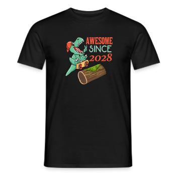 Dino Skater Anniversaire 2028 - T-shirt homme - noir - Devant - AI Model Male 178 light (178cm)