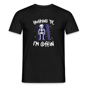  Laughing Til Im Coffin Skelett Witz Sarkophag - Männer T-Shirt - Schwarz - Vorne - AI Model Male 178 light (178cm)