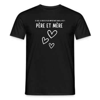 Tribute to Love, Fathers and Mothers - Men's T-Shirt - black - Front - AI Model Male 178 light (178cm)