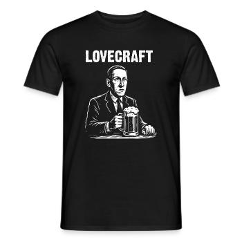 Lovecraft inspirierte Retro-Bierillustration - Männer T-Shirt - Schwarz - Vorne - AI Model Male 178 light (178cm)