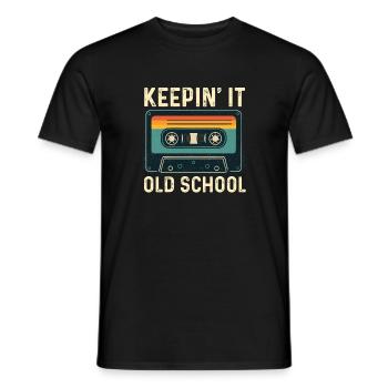 Keepin' It Old School Hip Hop Culture Rétro - T-shirt homme - noir - Devant - AI Model Male 178 light (178cm)