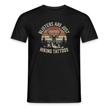Funny saying retro mountains hiking gift - Men's T-Shirt - black - Front - AI Model Male 178 light (178cm)