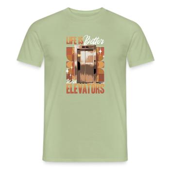 Lift peuter & kinderen - Heren T-shirt - saliegroen - Voor - AI Model Male 178 light (178cm)