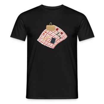 Rustikale Picknickszene Illustration - Männer T-Shirt - Schwarz - Vorne - AI Model Male 178 light (178cm)