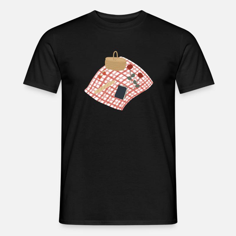 Rustikale Picknickszene Illustration - Männer T-Shirt - Schwarz