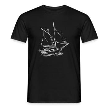 Sailing Adventures in the Silhouette: Elegant Sailors - Men's T-Shirt - black - Front - AI Model Male 178 light (178cm)