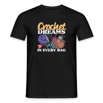 Häkeln Stricken Crochet dreams in every bag - Männer T-Shirt - Schwarz - Vorne - AI Model Male 178 light (178cm)