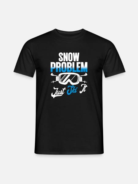 Ski Skier Wintersport Snow Problem - Men's T-Shirt - black