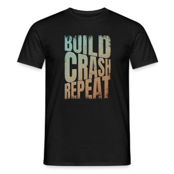 Drone build crash repeat saying - Men's T-Shirt - black - Front - AI Model Male 178 light (178cm)