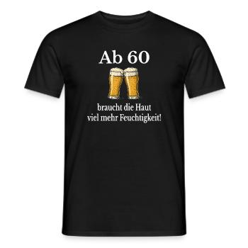 Plus d'humidité à partir de 60 °C – Humour sur la bière - T-shirt homme - noir - Devant - AI Model Male 178 light (178cm)