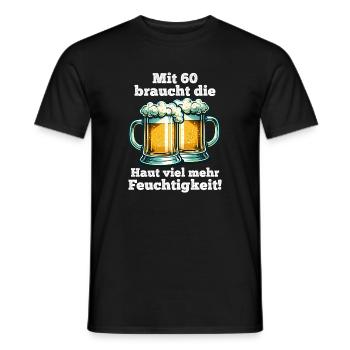 Beer mugs with humorous saying 60th birthday - Men's T-Shirt - black - Front - AI Model Male 178 light (178cm)