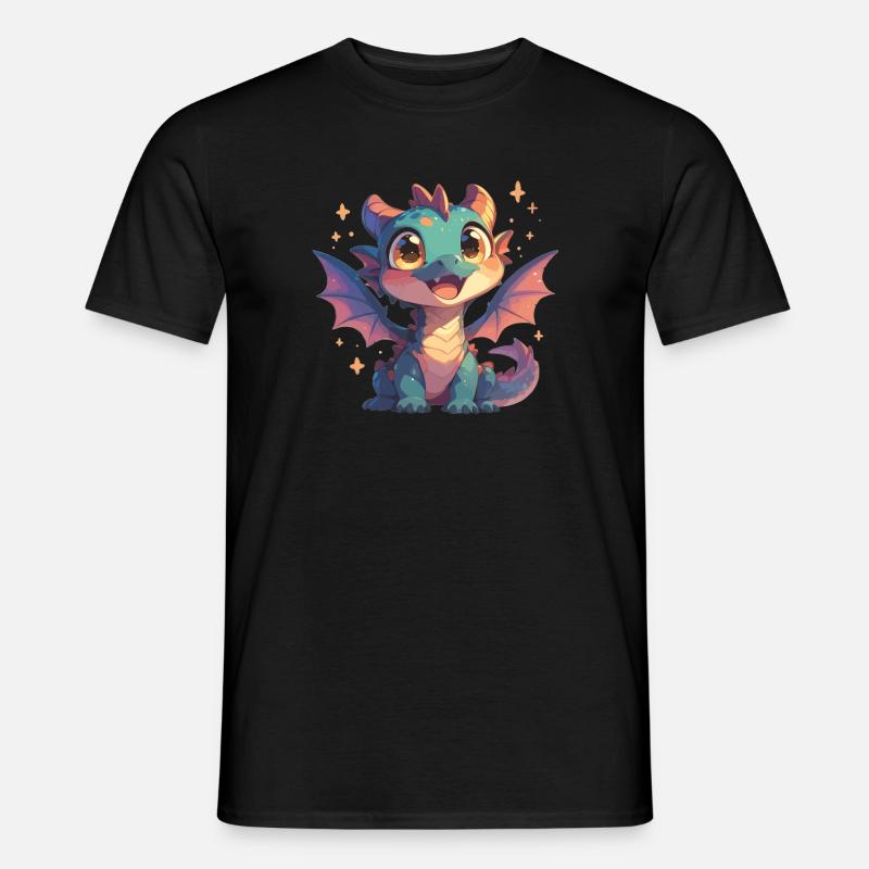 Drachen Drache - Männer T-Shirt - Schwarz