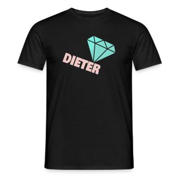 Funkelnder Diamant mit Dieter - Männer T-Shirt - Schwarz - Vorne - AI Model Male 178 light (178cm)