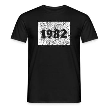 Retro year 1982 with demolition design - Men's T-Shirt - black - Front - AI Model Male 178 light (178cm)
