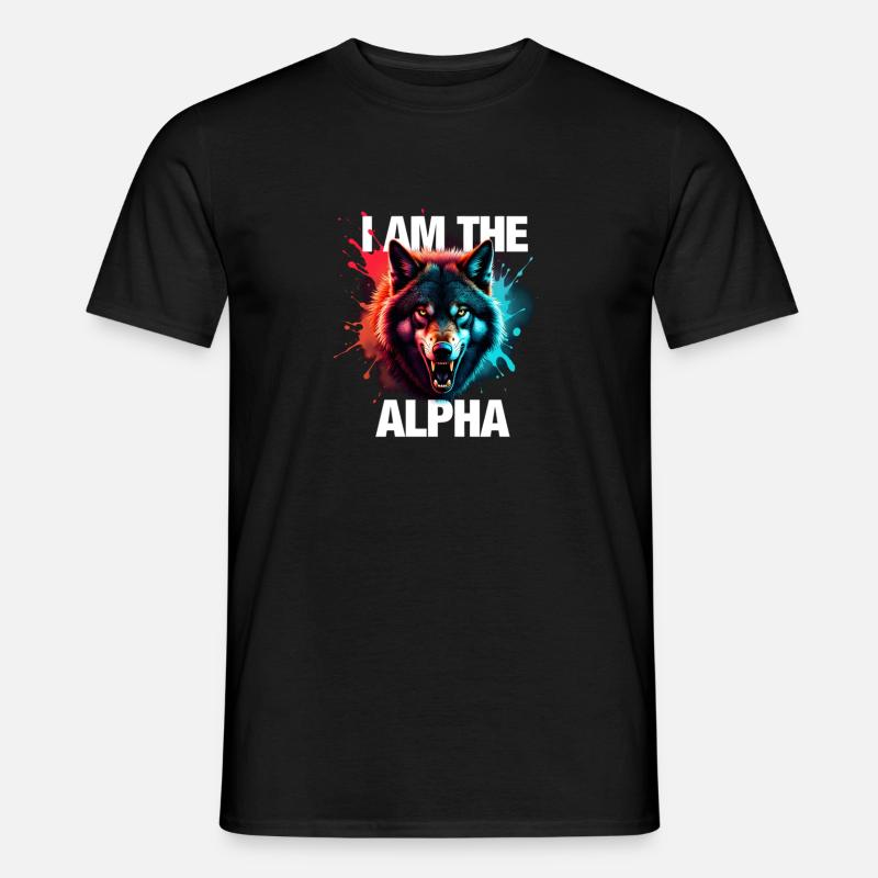 I am the Alpha Wolf - Männer T-Shirt - Schwarz