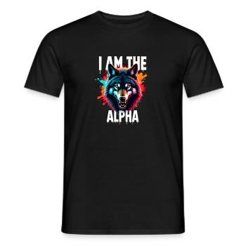 I am the Alpha Wolf - Männer T-Shirt - Schwarz - Vorne - AI Model Male 178 light (178cm)
