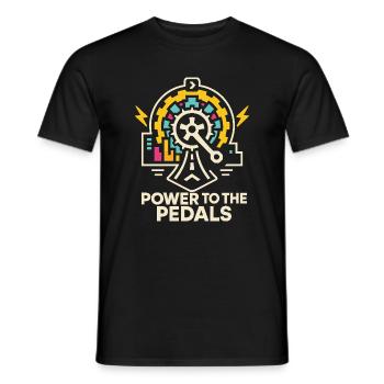 Design de vélo futuriste avec des éléments d’éclairage - T-shirt homme - noir - Devant - AI Model Male 178 light (178cm)
