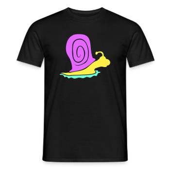 snail shell snail colorful cute silhouette cool - Men's T-Shirt - black - Front - AI Model Male 178 light (178cm)