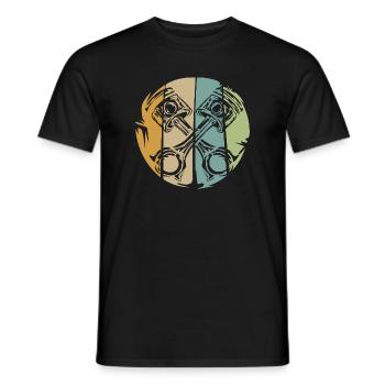 Retro piston engine design for bikers - Men's T-Shirt - black - Front - AI Model Male 178 light (178cm)