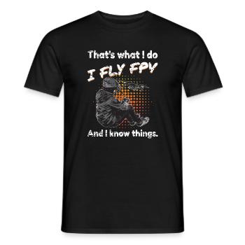 FPV Drone Quadcopter - Men's T-Shirt - black - Front - AI Model Male 178 light (178cm)