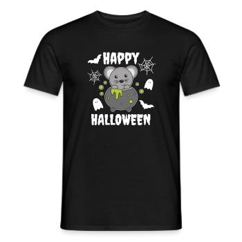 Mouse Happy Halloween Witch's Cauldron Bat - Men's T-Shirt - black - Front - AI Model Male 178 light (178cm)