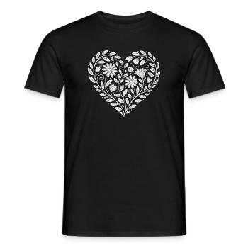 Fleuriste à motifs de cœurs fleuris - T-shirt homme - noir - Devant - AI Model Male 178 light (178cm)