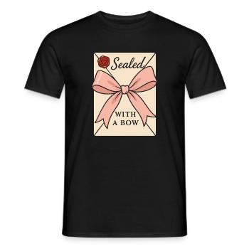 Coquette Aesthetic Bow Pattern Girly Pastel - Men's T-Shirt - black - Front - AI Model Male 178 light (178cm)