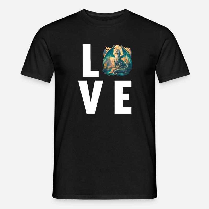 Drachen Drache - Männer T-Shirt - Schwarz