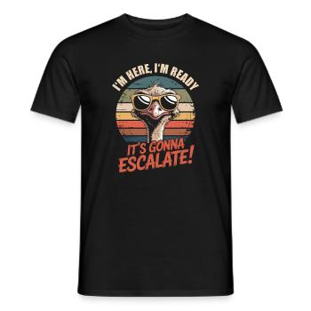 Im Here Ready Strauss Escalate Saying Party Retro - Men's T-Shirt - black - Front - AI Model Male 178 light (178cm)