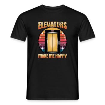 Ascenseur pour tout-petits et enfants - T-shirt homme - noir - Devant - AI Model Male 178 light (178cm)