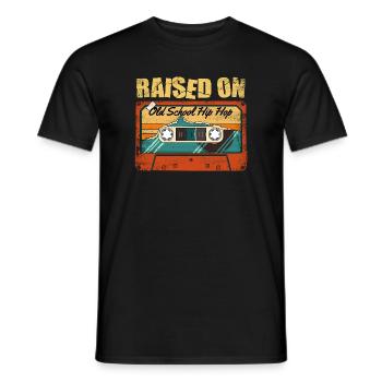 Raised On Old School Hip Hop 80s 90s Rap Style - Men's T-Shirt - black - Front - AI Model Male 178 light (178cm)