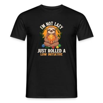 Nicht faul Just Rolled Low Initiative RPG Tabletop - Männer T-Shirt - Schwarz - Vorne - AI Model Male 178 light (178cm)