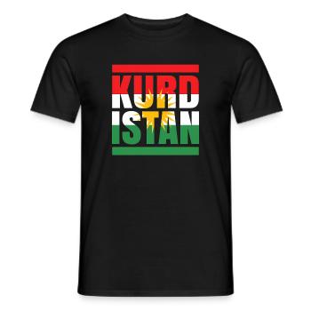 Kurdistan flag with sun motif - Men's T-Shirt - black - Front - AI Model Male 178 light (178cm)