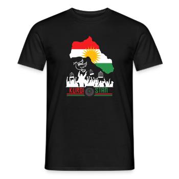 Kurdish flags with Kurdistan Kurd - Men's T-Shirt - black - Front - AI Model Male 178 light (178cm)