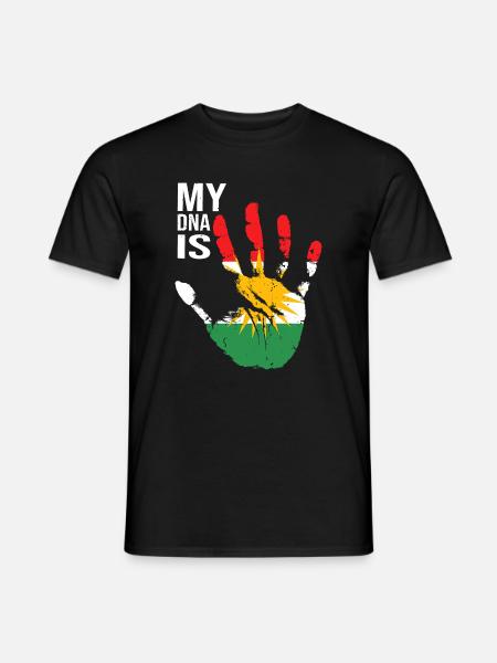 Kurdistan Kurden Handdesign mit Flagge - Männer T-Shirt - Schwarz