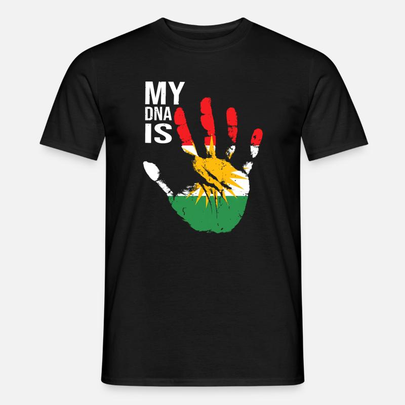 Kurdistan Kurden Handdesign mit Flagge - Männer T-Shirt - Schwarz
