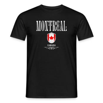 Montreal Canada, elegant and minimalist design - Men's T-Shirt - black - Front - AI Model Male 178 light (178cm)