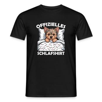 Chemise de nuit officielle du Yorkshire Terrier - T-shirt homme - noir - Devant - AI Model Male 178 light (178cm)