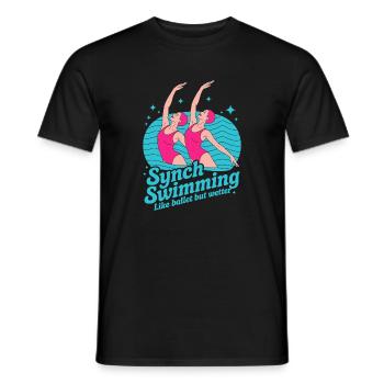 Synchronized swimming Artistic swimming Water sports - Men's T-Shirt - black - Front - AI Model Male 178 light (178cm)