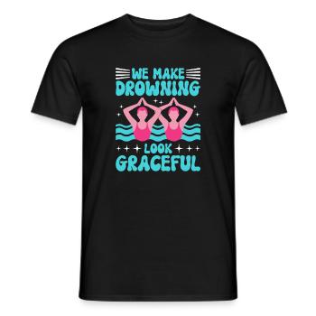 Synchronschwimmen Kunstschwimmen Wassersport - Männer T-Shirt - Schwarz - Vorne - AI Model Male 178 light (178cm)